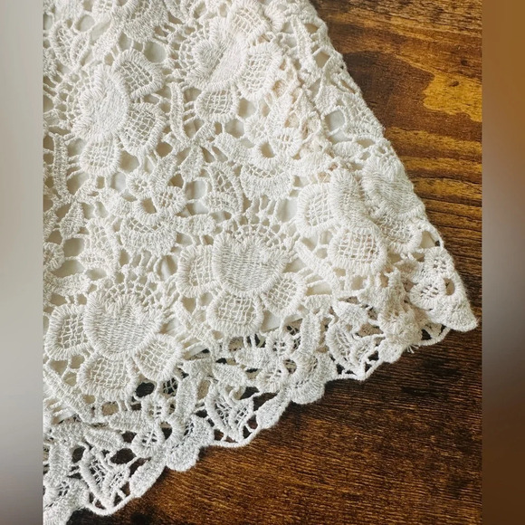 LOFT Ivory Crochet Lined Skirt - Size 8 - Picture 4 of 11